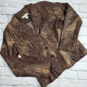 Bamboo Traders Brown Sueded Blazer size Medium